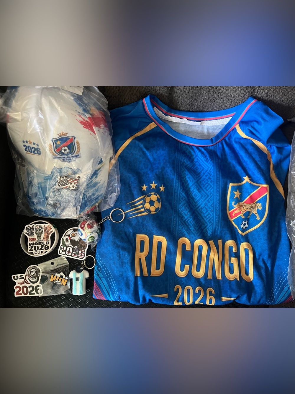 RD CONGO 2026 Blue & Gold Soccer Jersey - Men
